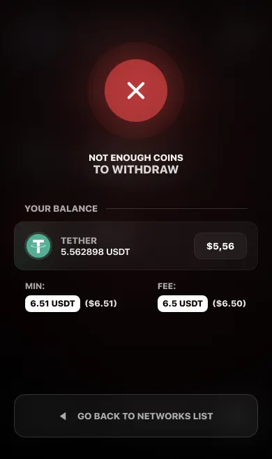 Not enough coins: red, with the maths