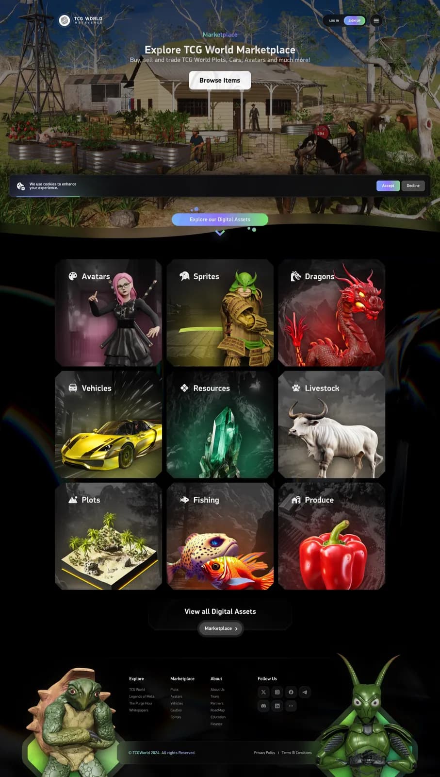 The NFT marketplace: avatars, vehicles, livestock, plots and more